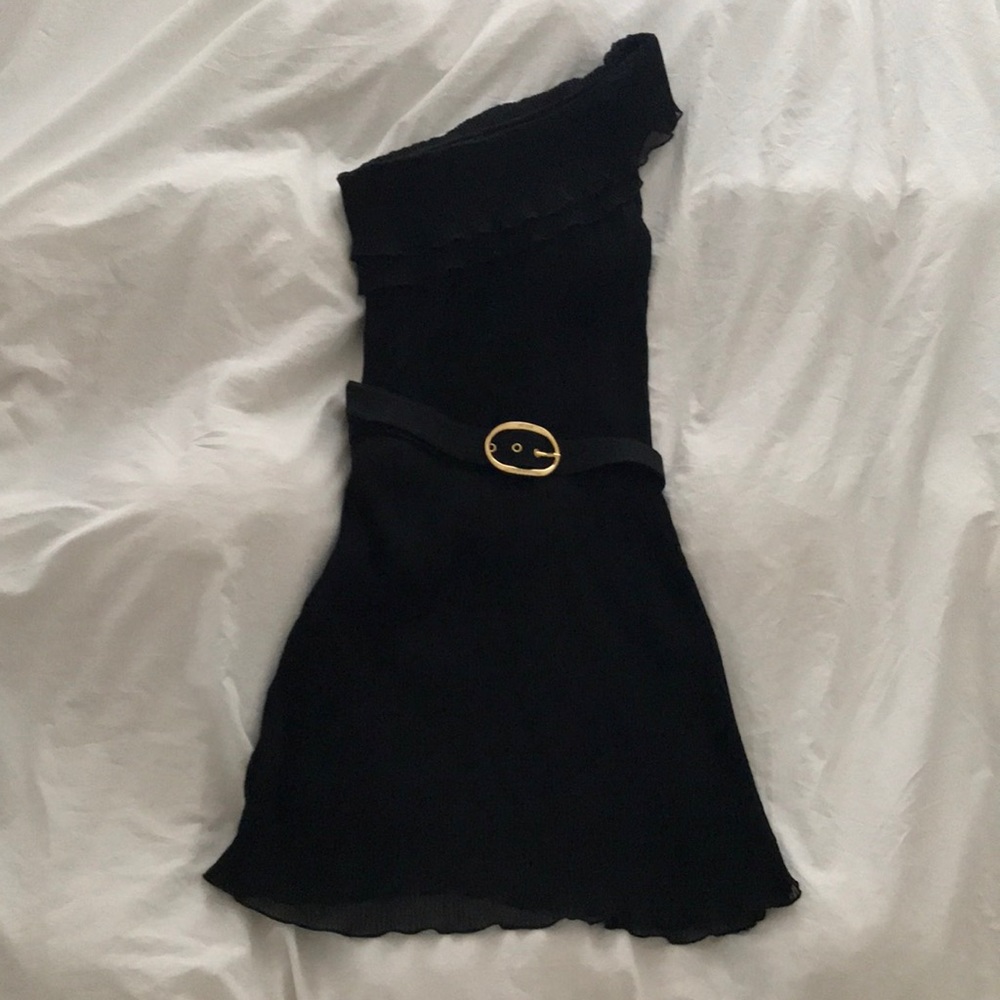 LBD Ruffled One Shoulder Dress